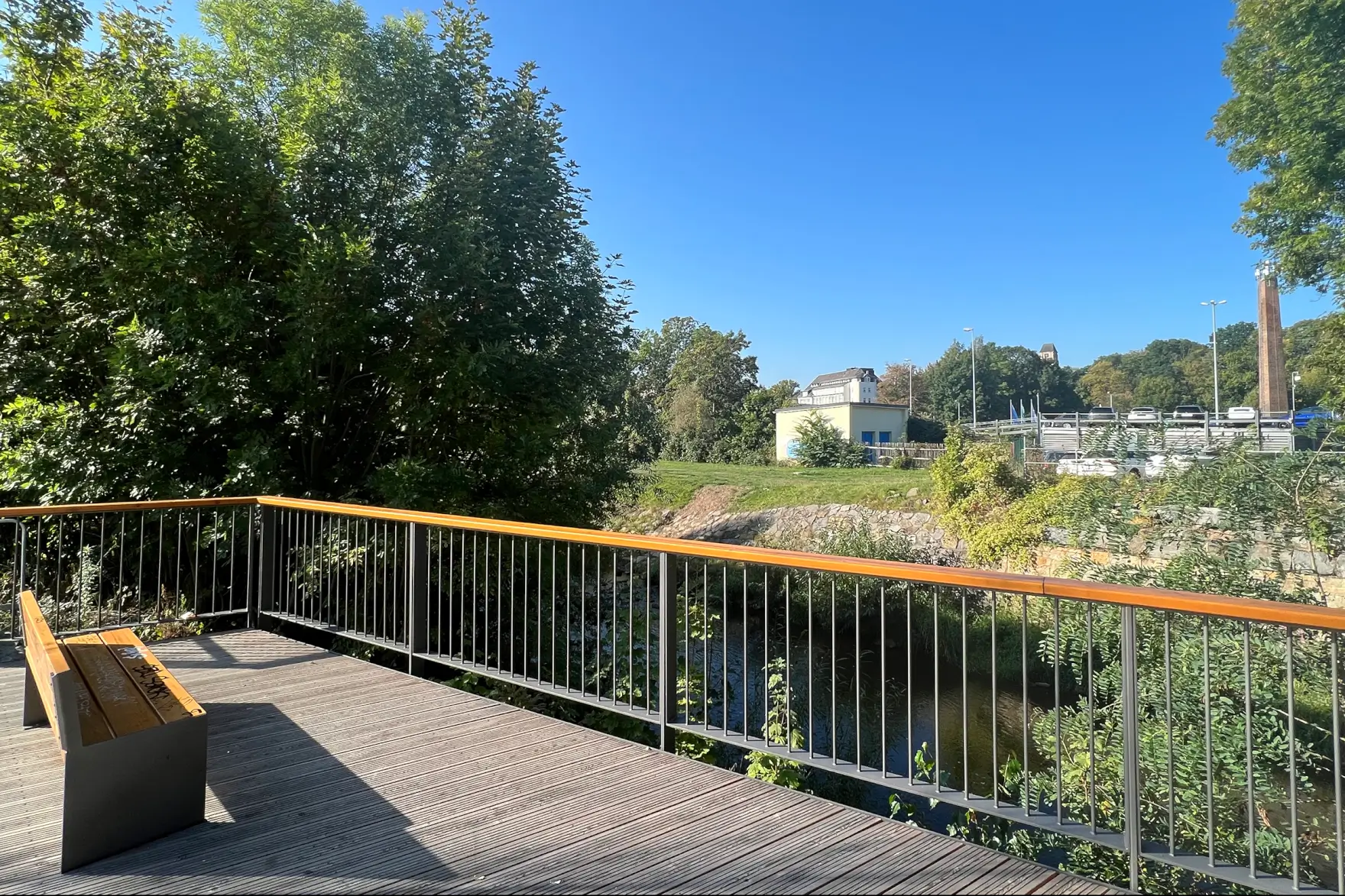 Aussichtsdeck am Chemnitz Fluss